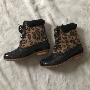 Just Fab Animal Print Rain Boots